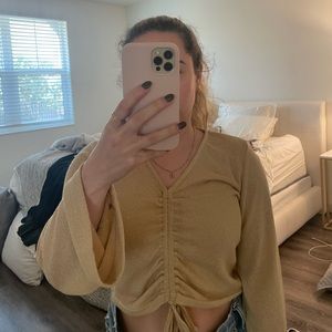 MOVING SALE Mimosa boutique scrunched beige top